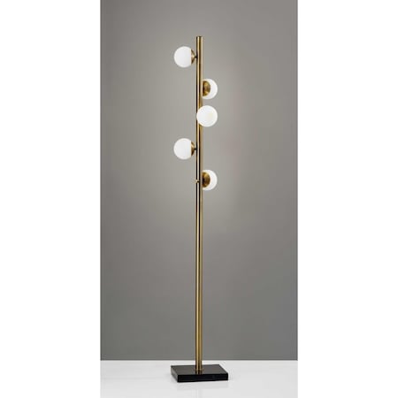 Homeroots Swirled Sphere Brass Metal LED Floor Lamp 372723